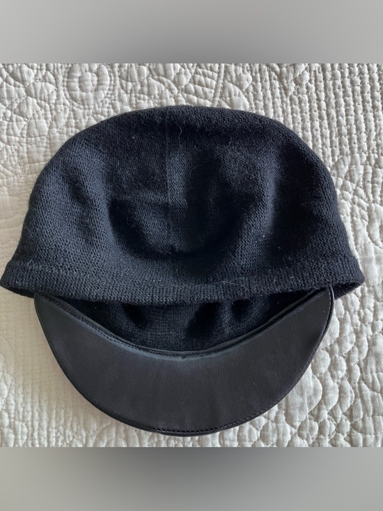 Ralph Lauren black newsboy/fisherman wool blend cap